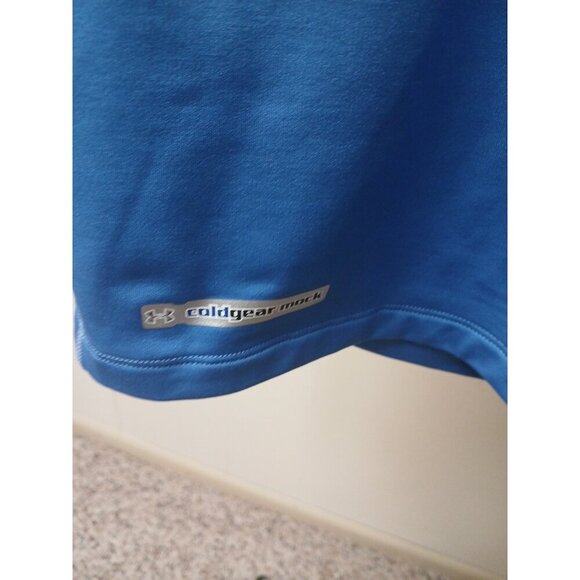 Under Armor Cold Gear Mock Men’s XL Blue Fitted - Picture 3 of 8